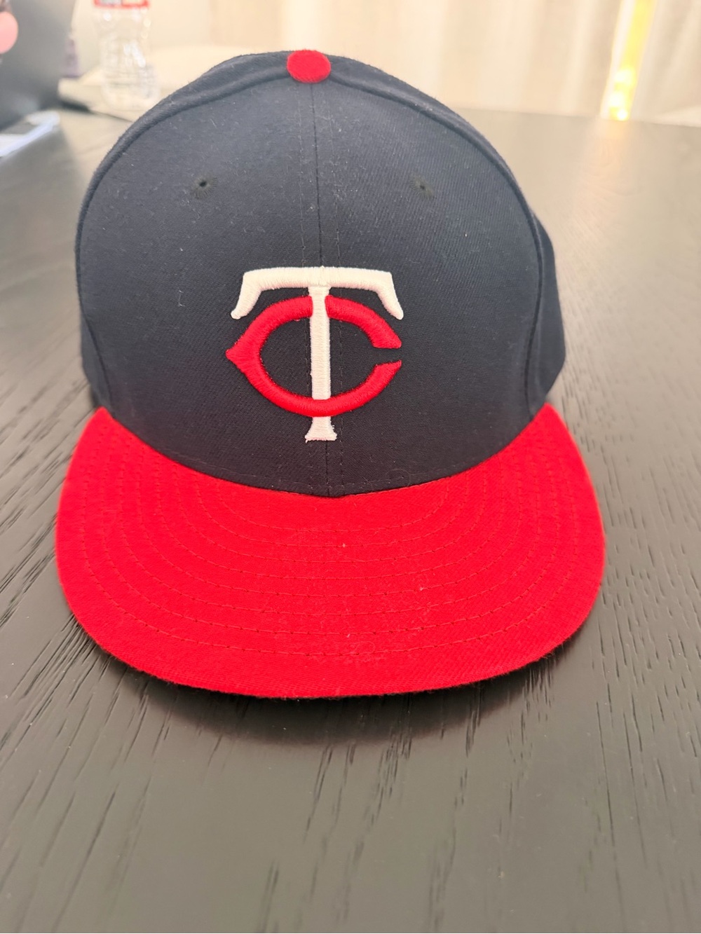 New Era 59FIFTY Minnesota Twins Fitted Hat Navy Red TC Logo MLB Baseball Cap